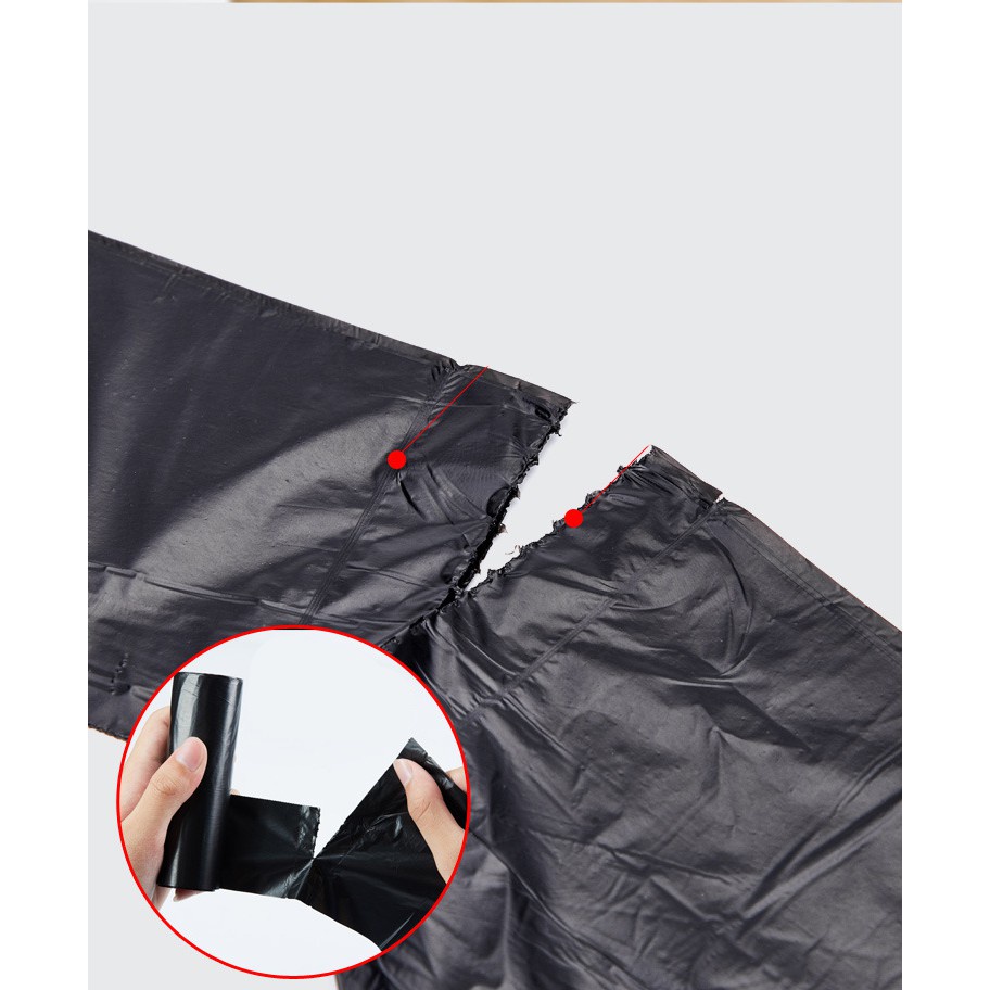 Cuộn túi đựng rác tiện lợi màu đen tự phân hủy an toàn với môi trường size 55x65cm