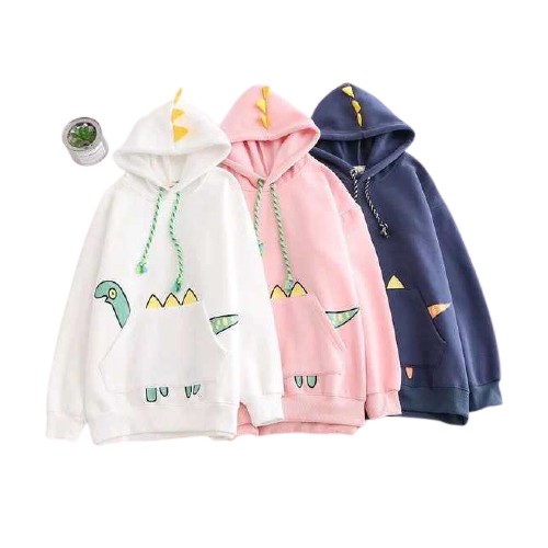 ÁO HOODIE NỮ UNISEX IN HÌNH KHỦNG LONG SỪNG NHÍ VỚI CÁI SỪNG SIÊU DỄ THƯƠNG | BigBuy360 - bigbuy360.vn