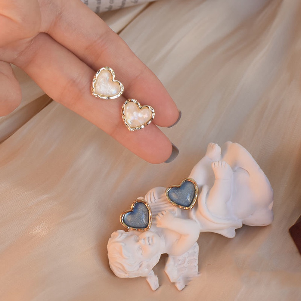 Khuyên tai iF YOU kiểu trái tim đính ngọc trai thời trang thanh lịch