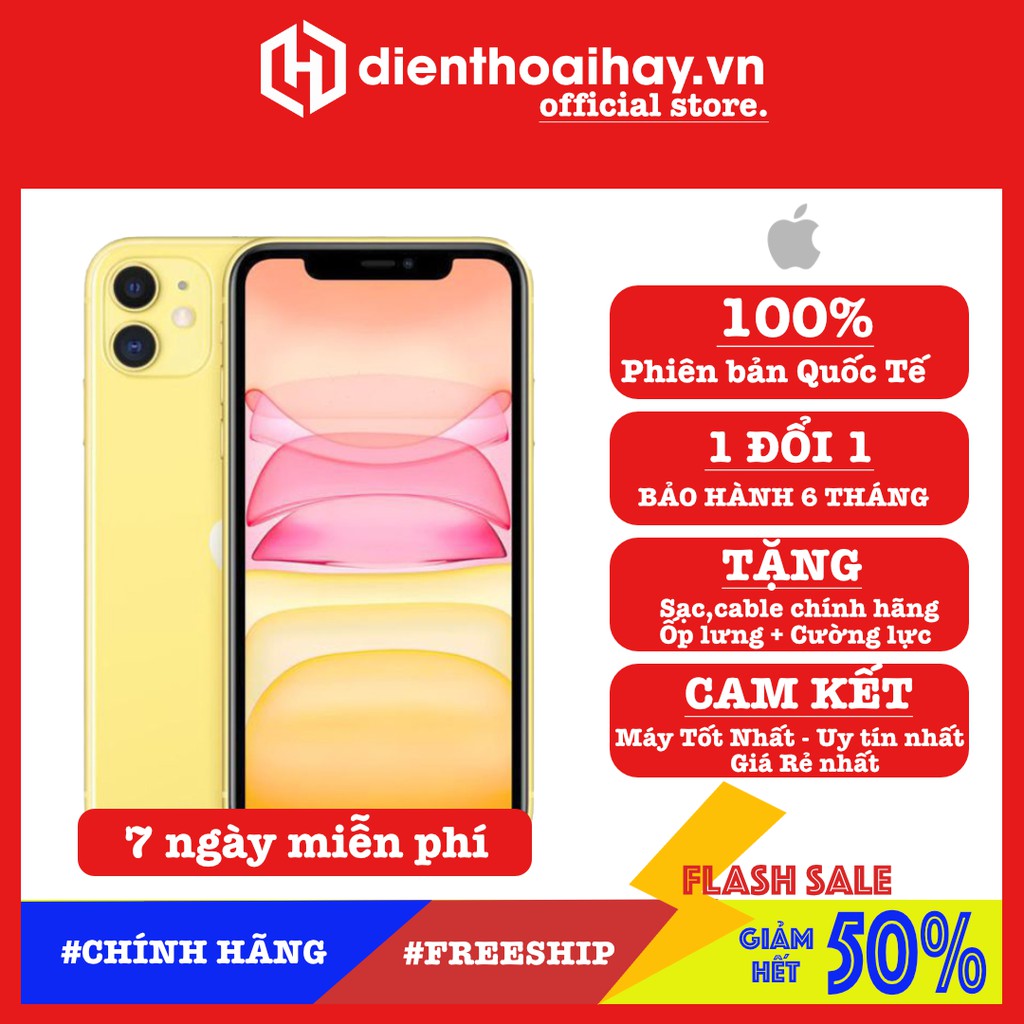 Điện thoại iPhone 11 Cũ Hình Thức Đẹp Bảo Hành 6 Tháng ⚡7 Ngày Dùng Thử Miễn Phí