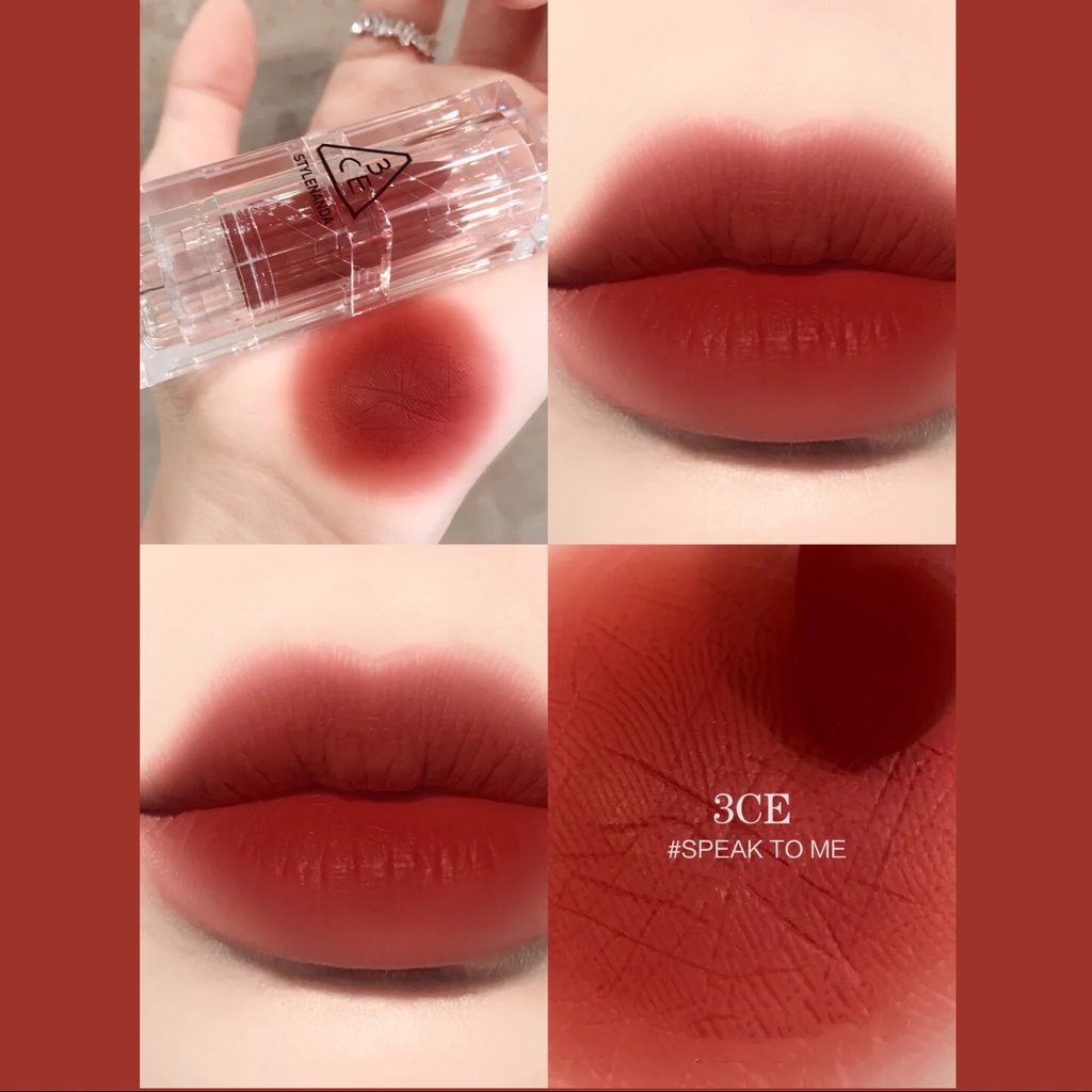 Son thỏi lì 3CE vỏ trong suốt Soft Matte Lipstick mịn lỳ mỏng nhẹ lâu trôi 3CE011