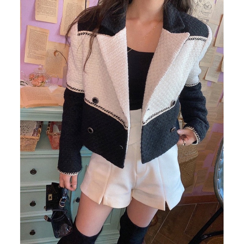 Áo khoác lửng dạ tay dài koreastyle