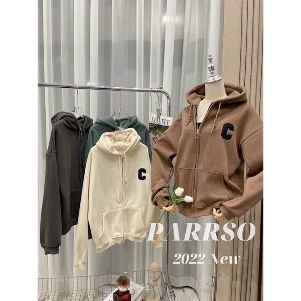 Áo khoác nỉ bông chữ C dày dặn (Ảnh thật/video)