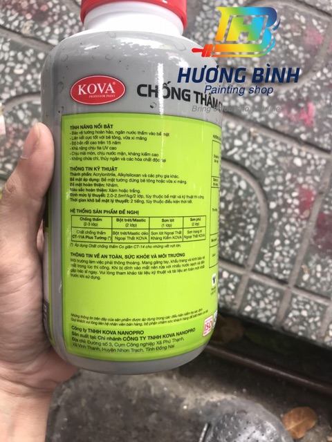 Chống thấm KOVA chính hãng - Lon 1kg (màu trắng sữa) (có 2 loại: sàn và tường)