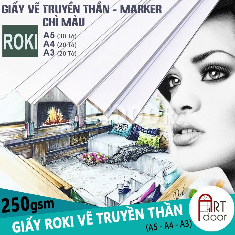 [ARTDOOR] Giấy ROKI vẽ truyền thần, marker, chì màu