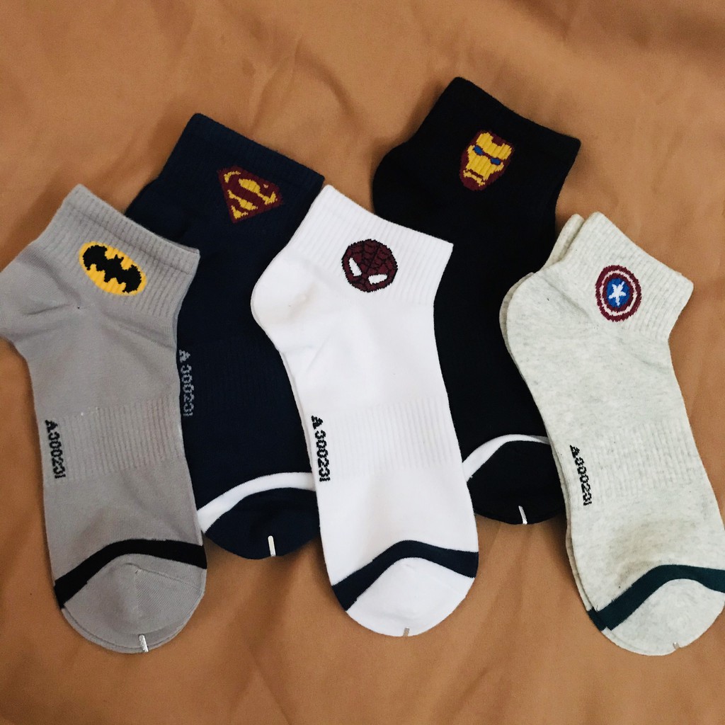  Vớ ngắn siêu nhân, tất ngắn heroes hoạt hình unisex nam nữ NEKO