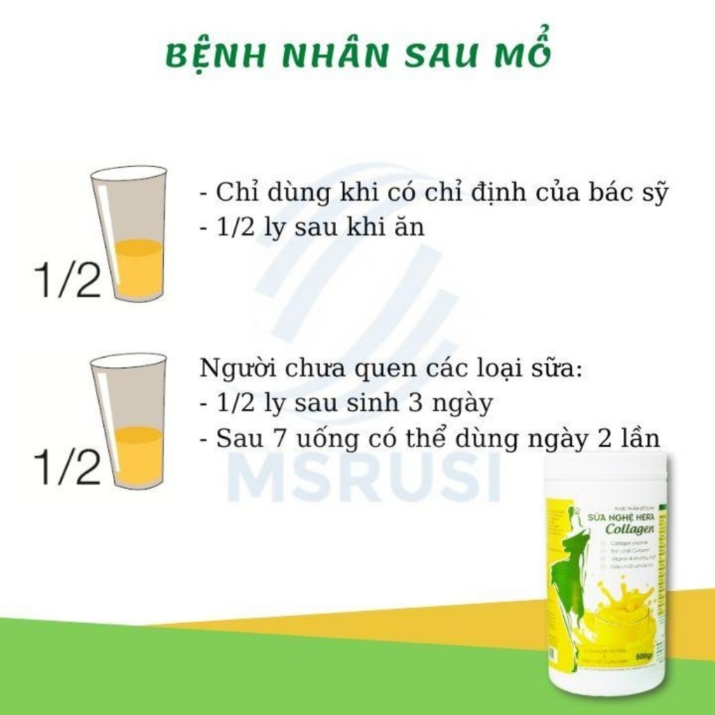 Hỗ trợ Làm đẹp da Sữa nghệ Hera Collagen Hera Milk Hỗ trợ viêm đau dạ dày tá tràng Hộp 500g uống được 25 - 30 ngày | BigBuy360 - bigbuy360.vn