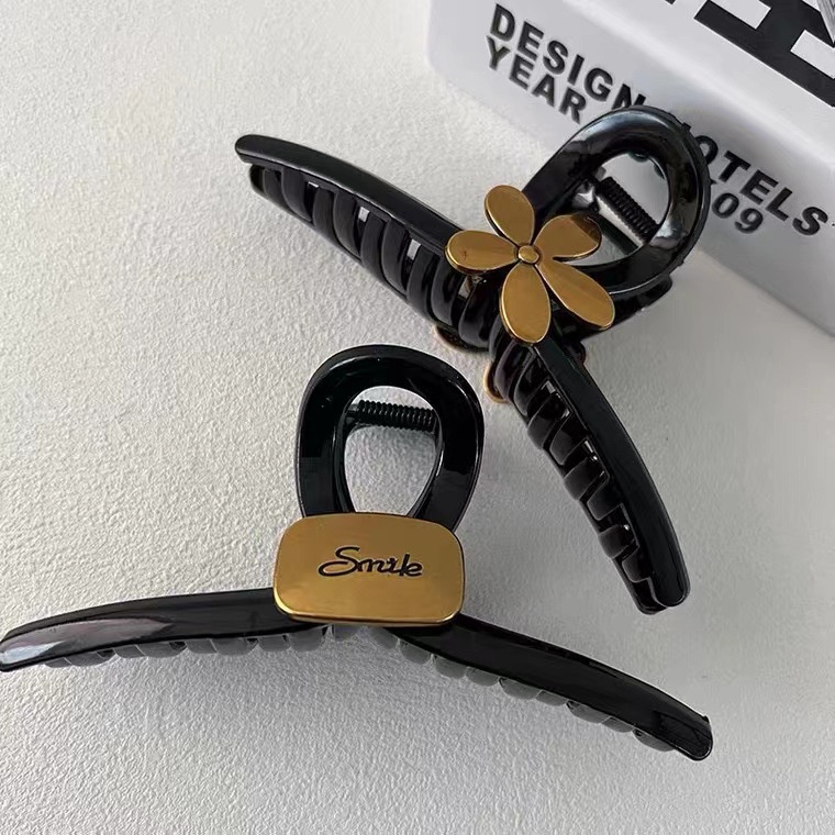 Kẹp Tóc Màu Đen Phong Cách Retro 2022 Chất Lượng Cao