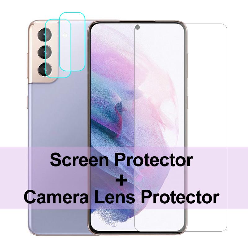 Set 2 Kính Cường Lực Bảo Vệ Màn Hình Điện Thoại Samsung Galaxy S21 Glass S21 Ultra S20 + Kèm Phụ Kiện