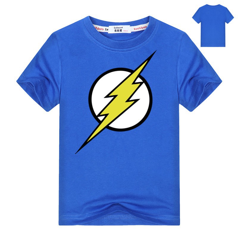 Quần áo trẻ em siêu nhân The Flash Boy Tee Summer Cotton Boy T-shirt For Girls Cotton Top