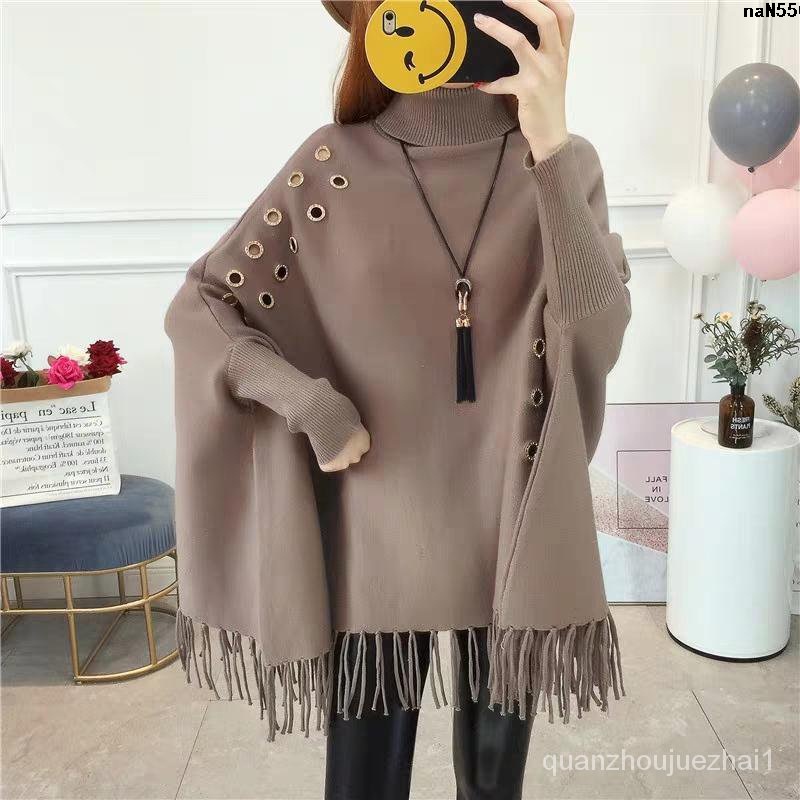 Áo Choàng Dệt Kim Cổ Cao Phong Cách Thu Đông Hàn Quốc | BigBuy360 - bigbuy360.vn