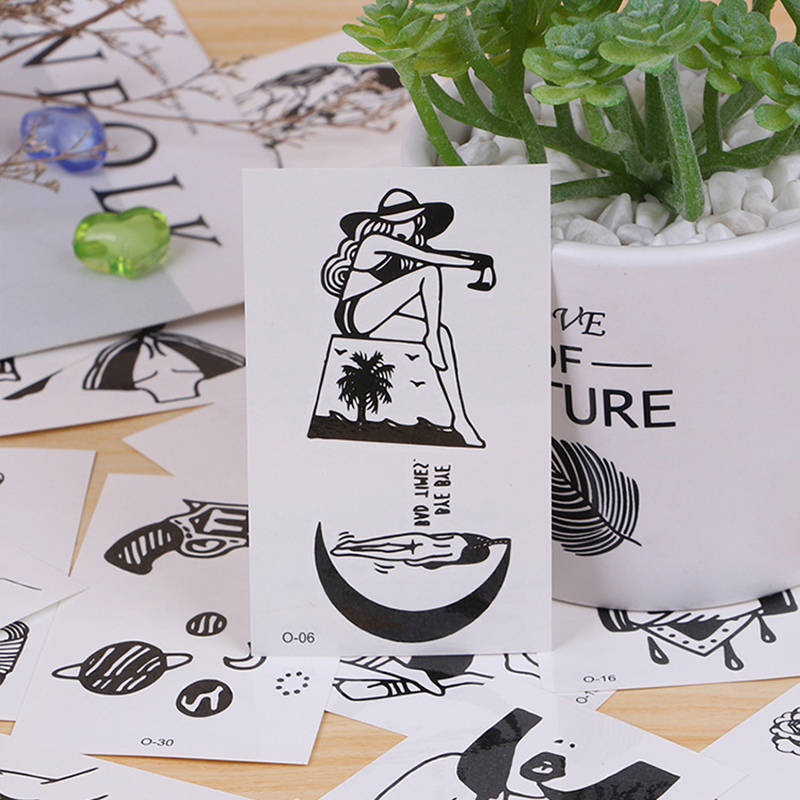 [Hàng mới về] Set 30 Hình Xăm Dán Tạm Thời Unisex Phong Cách Punk Trang Trí Nghệ Thuật Chống Nước Lâu Trôi