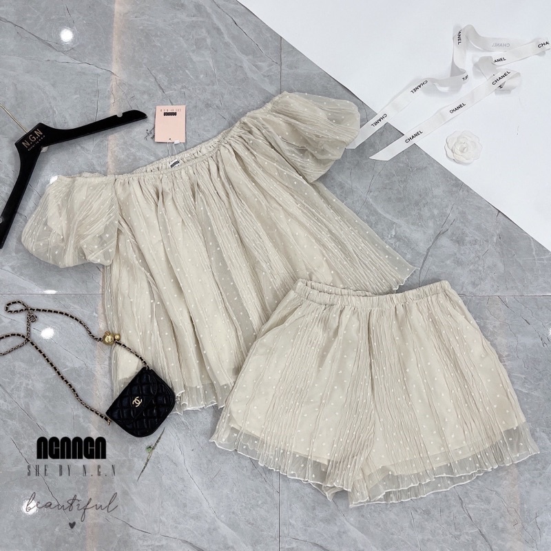 BN117 - SET NỮ TRỄ VAI REN HẠT MIX SOOC | BigBuy360 - bigbuy360.vn