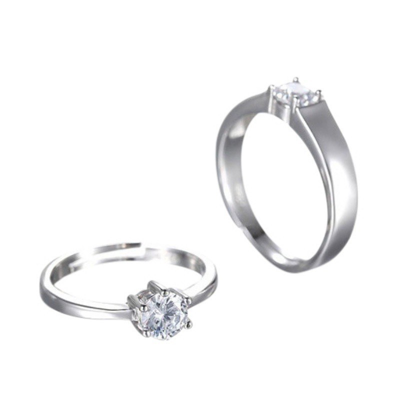 Nhẫn mạ bạc đính đá sang trọng