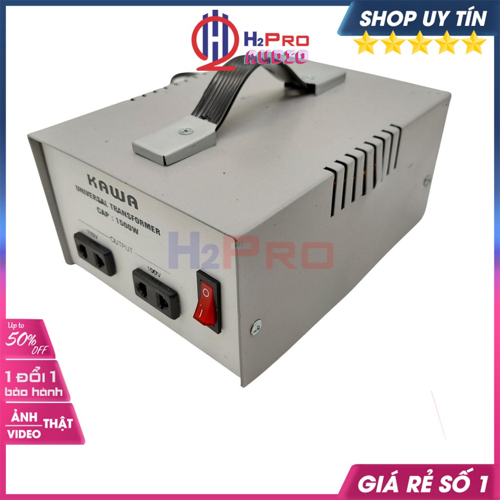 Đổi Nguồn 220V Sang 110V-100V 1500W Kawa, Biến Áp 220V Ra 110V Cao Cấp-Dùng Cho Máy Dưới 1100W-H2Pro Audio