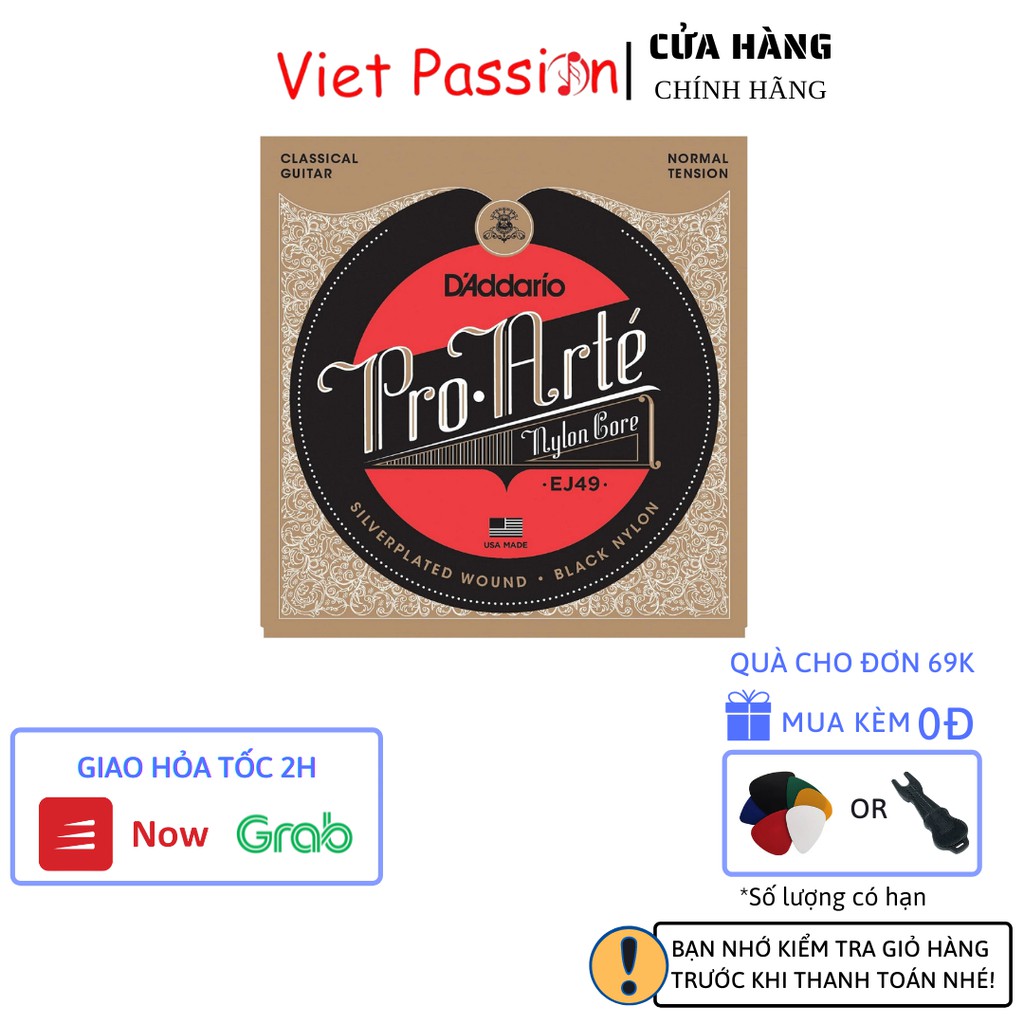 Dây đàn Guitar Classic D'addario EJ27N Normal dây đàn guitar cổ điển nylon chất lượng Viet Passion