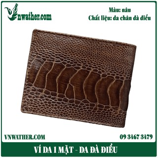 Ví da đà điểu nam màu nâu da thật 100%
