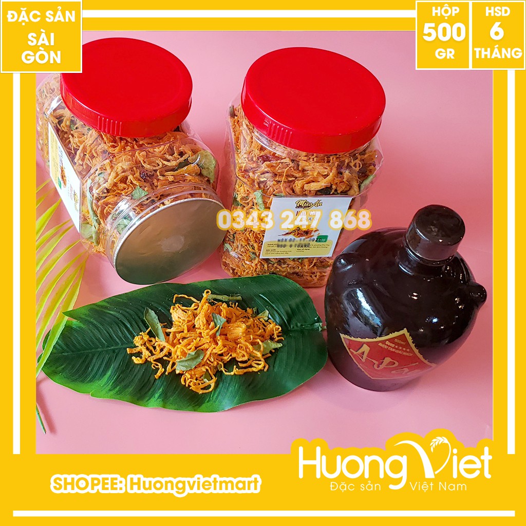 Khô gà lá chanh loại dẻo cay vừa 500g, đồ ăn vặt Sài Gòn, có giấy chứng nhận HACCP