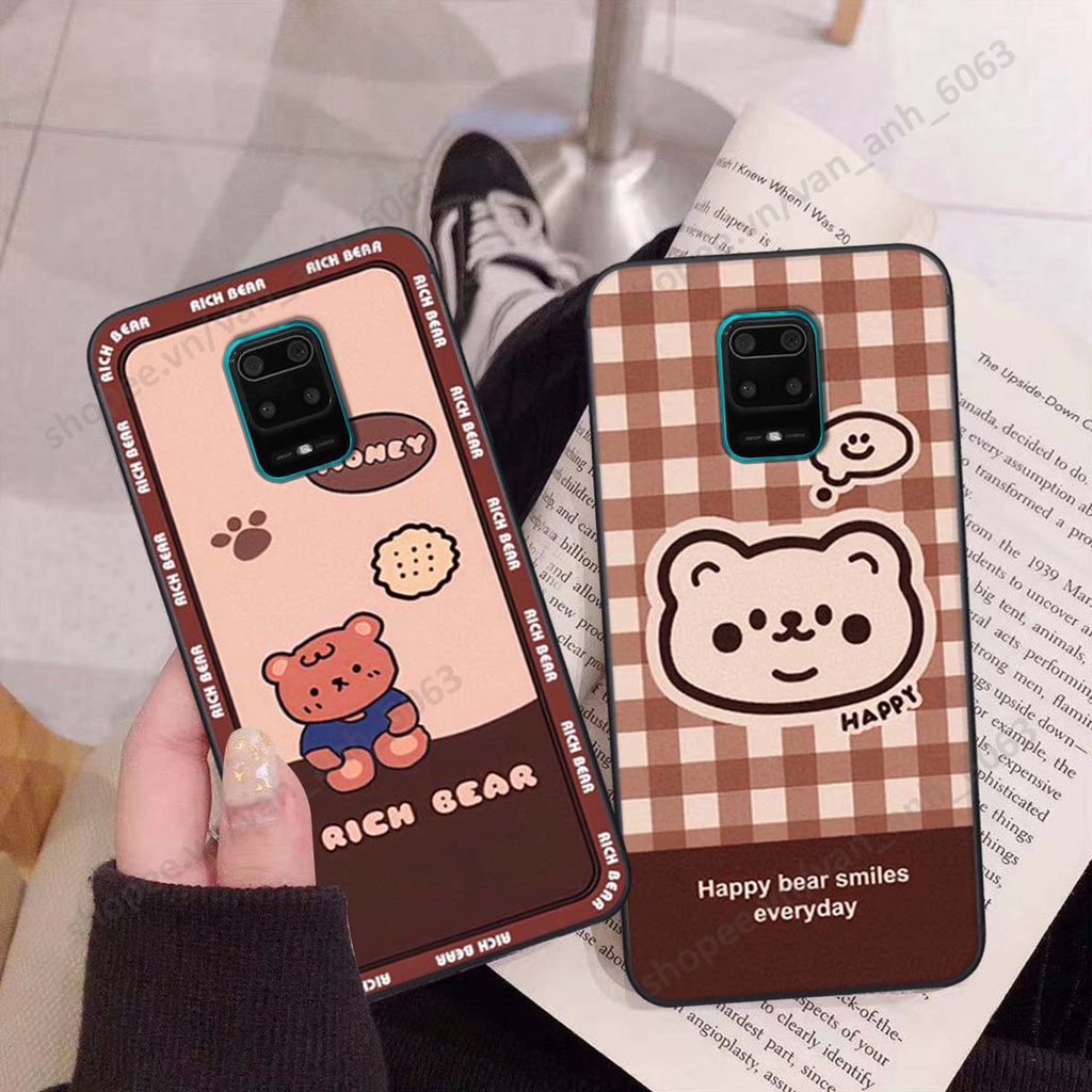 Ốp lưng Xiaomi Redmi Note 8 / Note 8 Pro in hình hoa, gấu rich bear nghệ thuật, thời trang