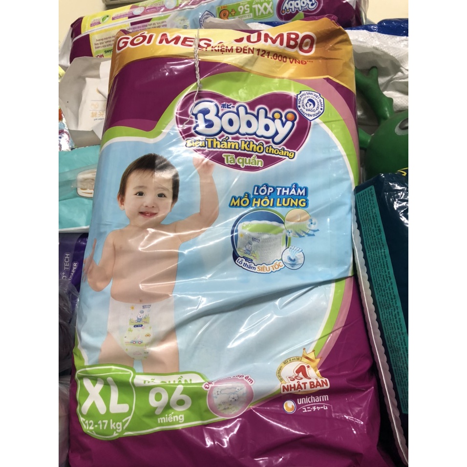 TÃ QUẦN BOBBY MEGA JUMBO M120/M120+12/L104/L104+12/XL92/XL96/XXL88/XXL84 GÓI LỚN SIÊU TIẾT KIỆM...
