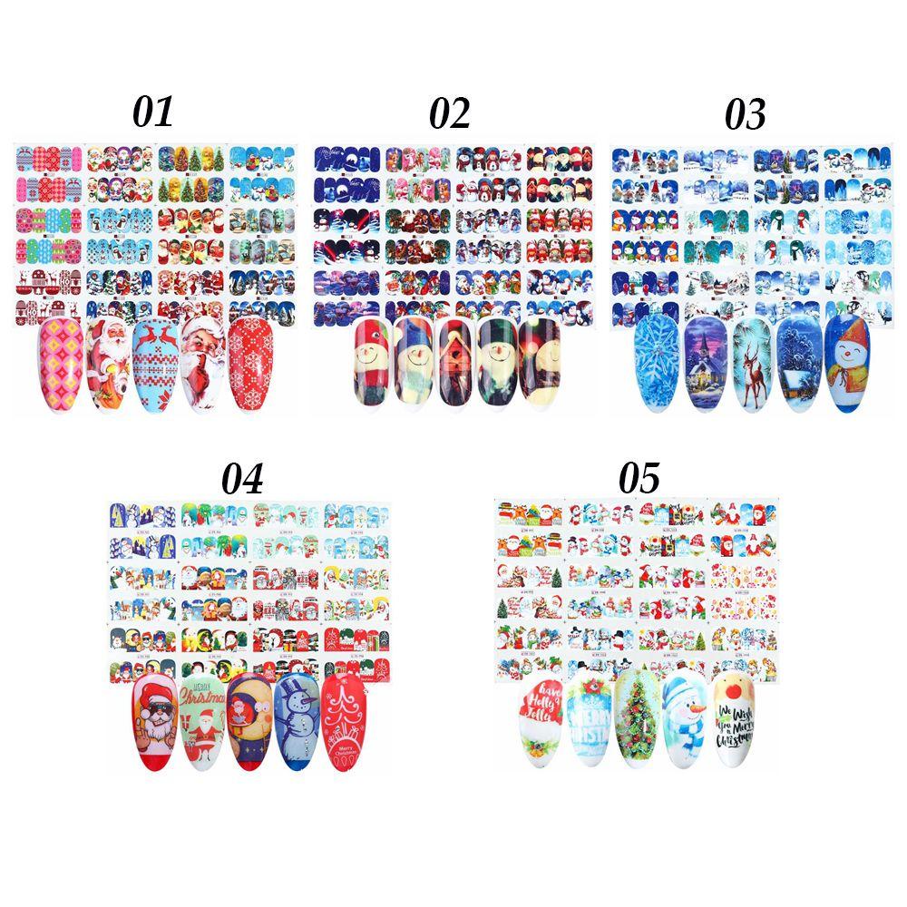 1 Miếng Dán Trang Trí Móng Tay Toàn Diện Họa Tiết Giáng Sinh