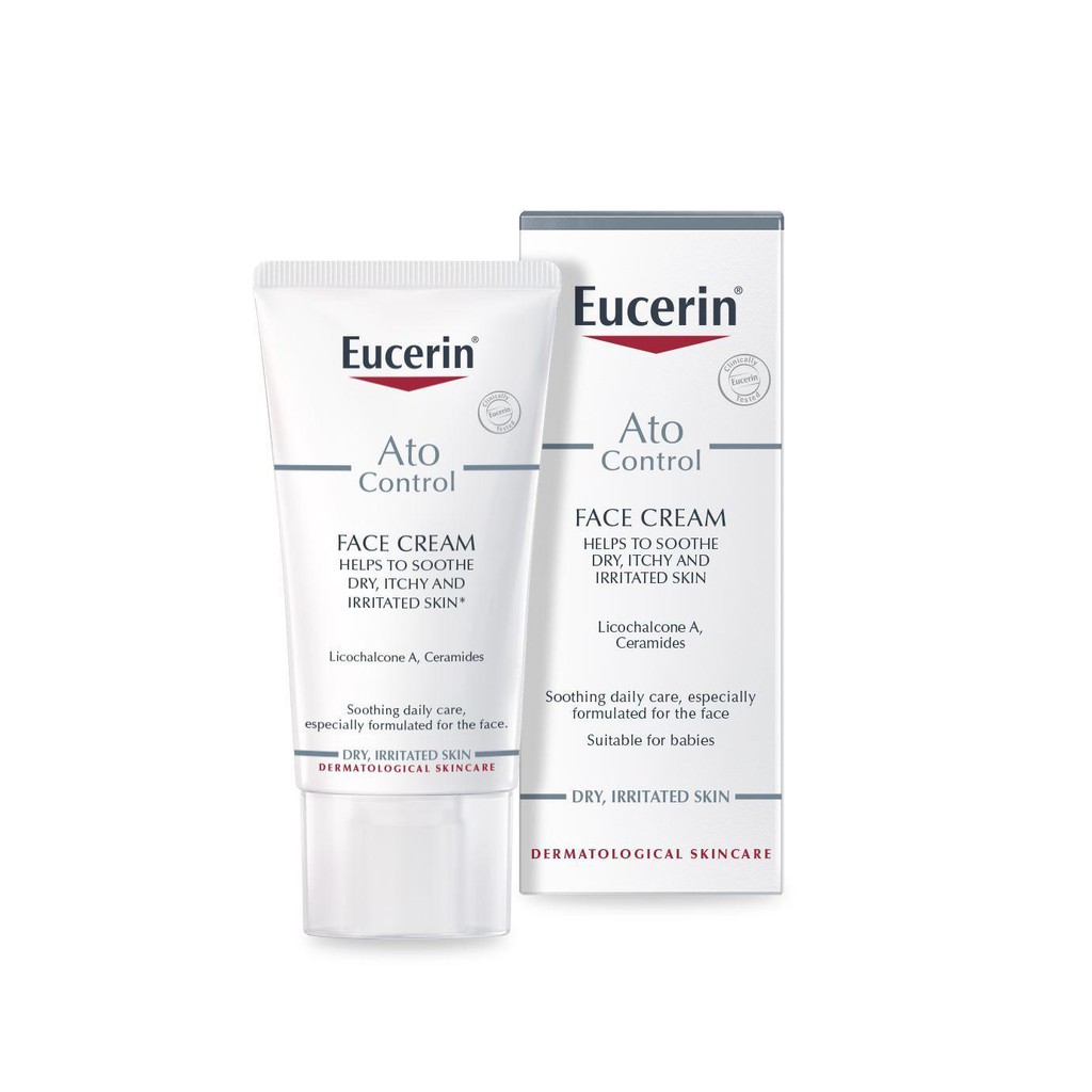 EUCERIN Kem Dưỡng Giảm Ngứa, Đỏ Cho Da Mặt Eucerin Ato Control 12% Omega 50ml