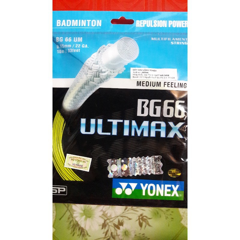 DÂY CƯỚC CĂNG VỢT YONEX BG 66 UTIMAX đủ 3 TEM CHÍNH HÃNG- Nhà phân phối chính hãng- Sport Huế