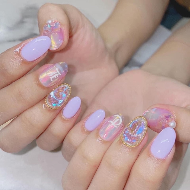 Dây bi dẹt phong cách Hàn gắn móng