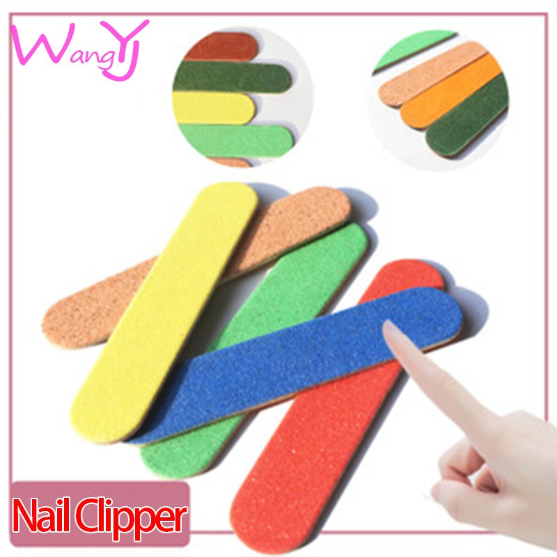 Dụng cụ mài giũa / đánh bóng móng tay bằng chất liệu gỗ mini tiện dụng 7.5cm