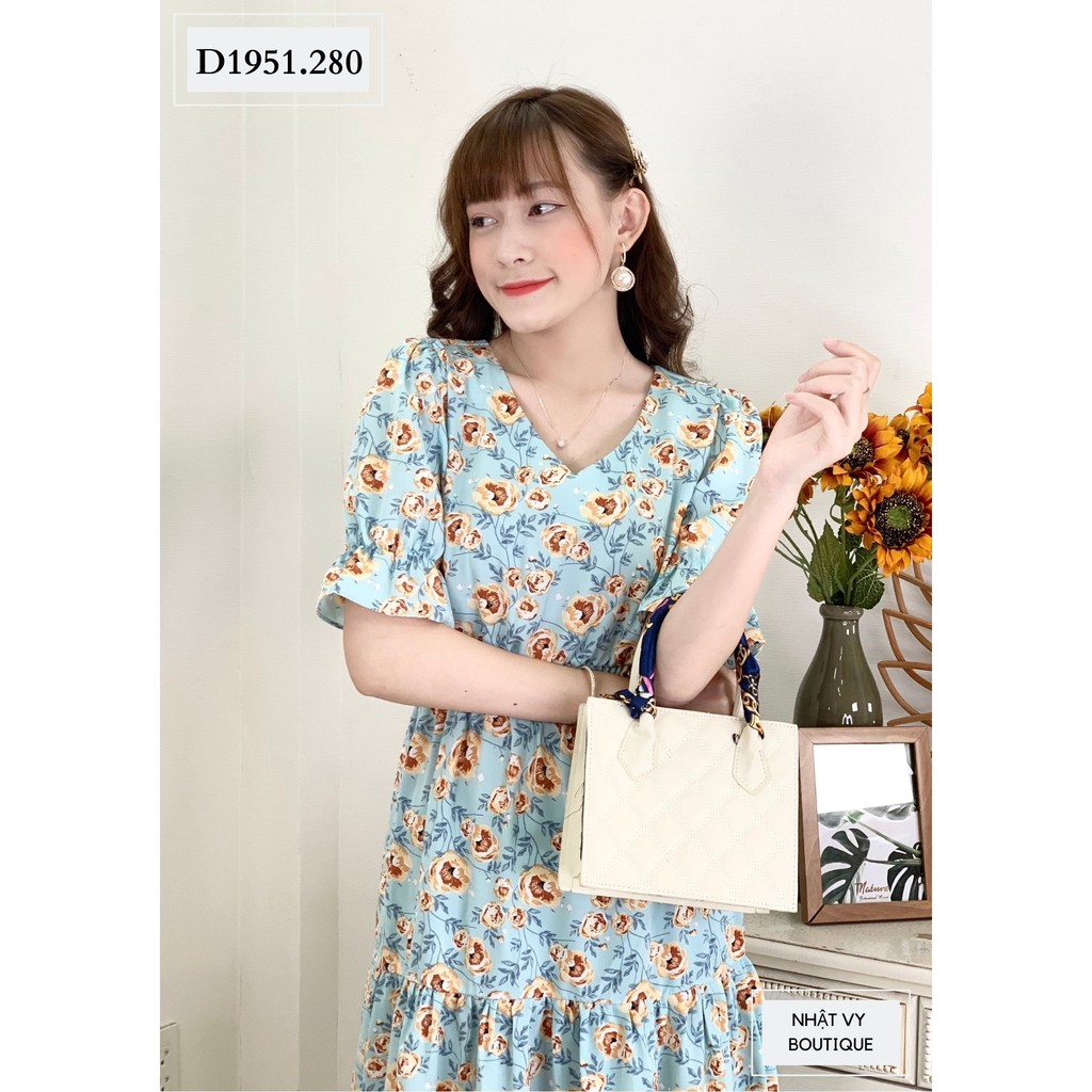 [Mã FAMALLT5 giảm 15% đơn 150k] Đầm hoa tầng đuôi cá bo chun eo - NHATVY D1951 | BigBuy360 - bigbuy360.vn