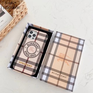 Ốp Điện Thoại Da Cứng In Logo BURBERRY Sang Trọng Cho iPhone13 12 11 13ProMax 13Pro 13 XR