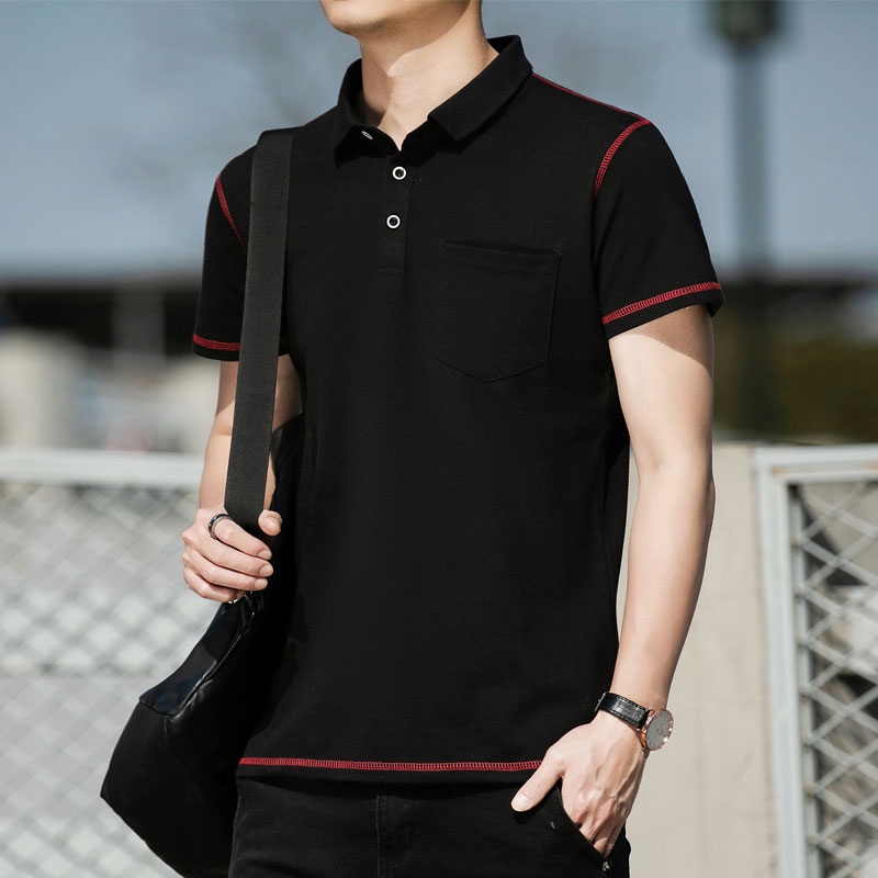 Áo polo Ngắn Tay Phối Túi Thời Trang Xu Hướng Cho Nam