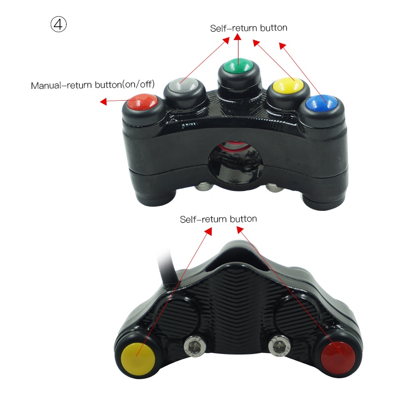 Công Tắc Đèn Pha / Xi Nhan Bằng Hợp Kim Nhôm 12v Gắn Tay Lái Xe Mô Tô