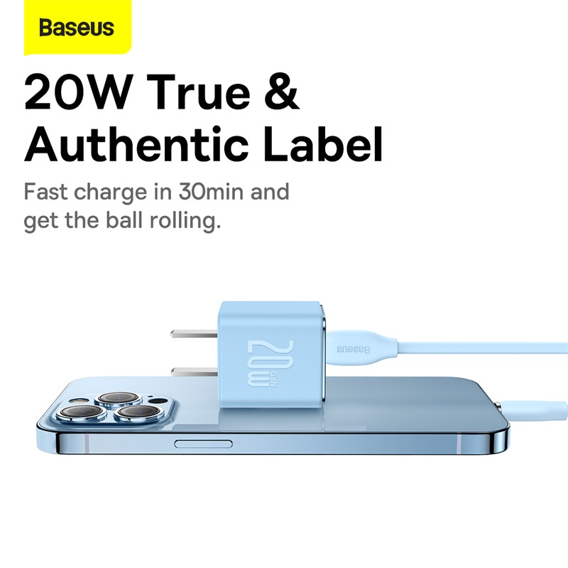 Cốc sạc nhanh Baseus GaN3 Sạc nhanh 20W cho 13 12 11 Pro Bộ sạc USB loại C tối đa Sạc nhanh 4.0 QC 3.0 cho Samsung Xiao
