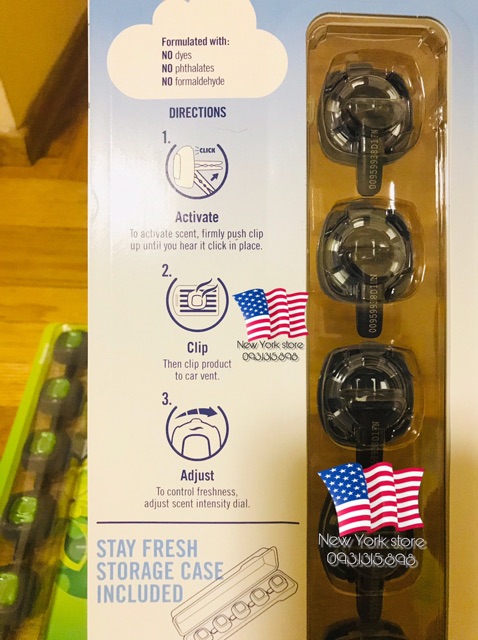 Nước hoa xe hơi Febreze+tặng case đựng mẫu 2020 vỉ 5 cái