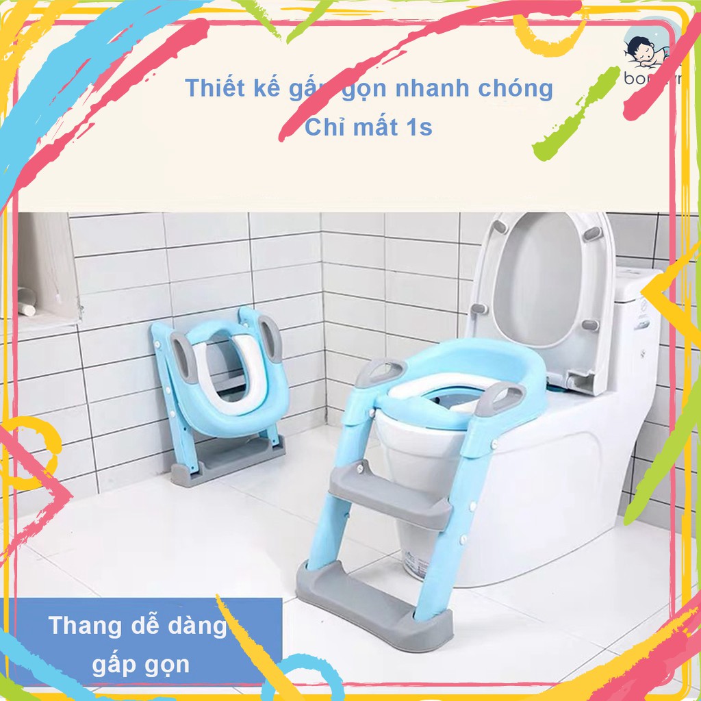 tuan000015 Nắp bồn cầu có thang gấp cho bé đi vệ sinh Joying Baby [Rèn bé tự lập khi đi vệ sinh] tuan000015