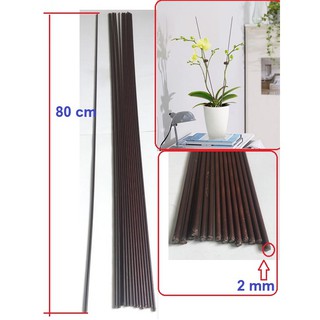 Que thép bọc nhựa cắm hồ điệp bằng thép bọc nhựa màu nâu phi 3.5mm
