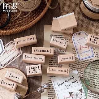 Con dấu gỗ kiểu chữ basic trang trí journal