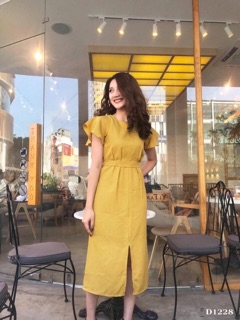 Đầm midi caro cánh tiên
