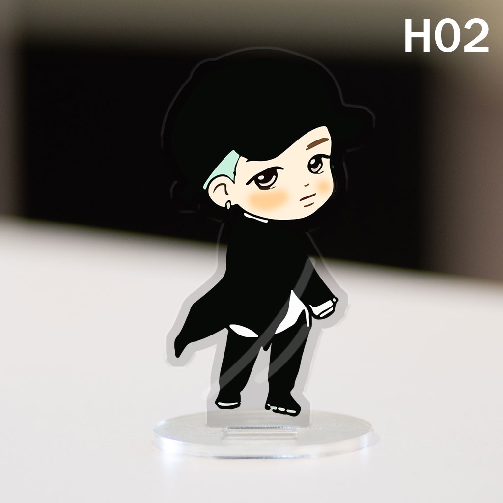 Mô hình đứng arcrylic KPOP BTS Jin Suga J Hope Rm Jimin V JK hình chibi decor góc học tập bàn làm việc haimai decor