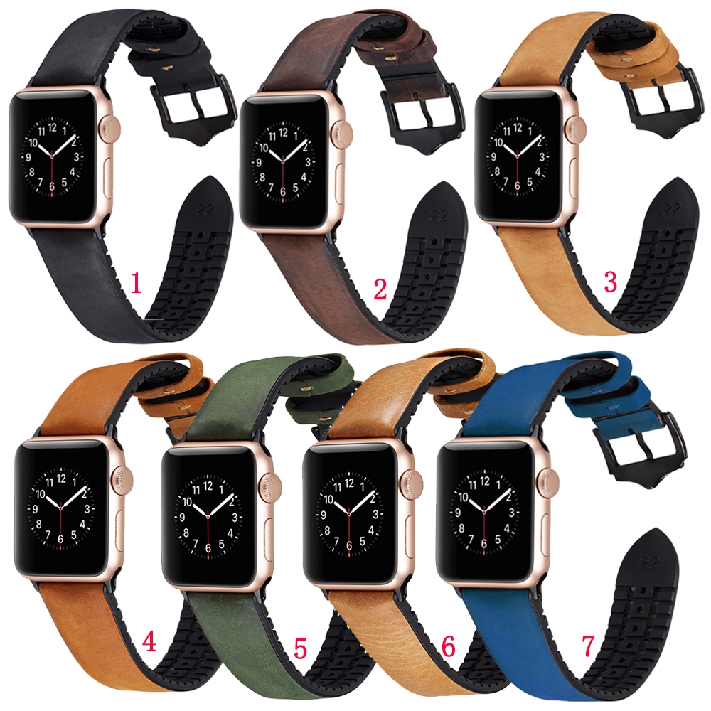 Dây Đeo Bằng Da Thật Cho Đồng Hồ Thông Minh Apple Watch Series 6 SE 5/4/3 (38Mm/40Mm/42Mm/44Mm)