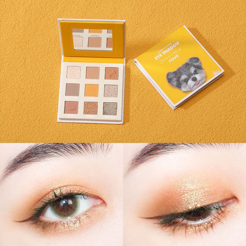 Bảng phấn mắt NOVO 9 color  màu kim tuyến lấp lánh