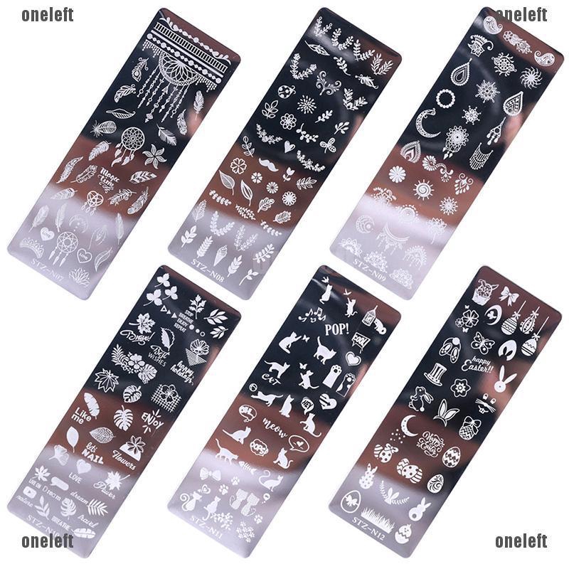 👗THỊNH HÀNH👗Nail Stamping Templates Geometry Flower Stainless Steel Nail Art Decoration