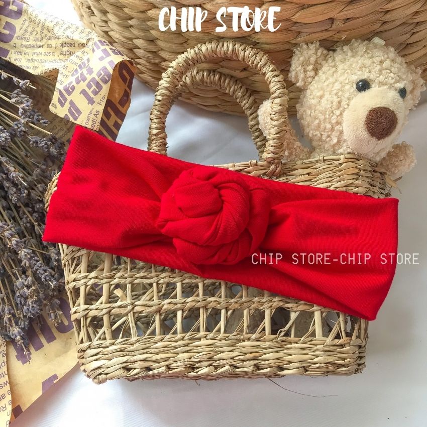 Turban cho bé CHIP STORE Băng đô nơ củ tỏi đáng yêu cho bé gái có size 3 tháng - 1 tuổi