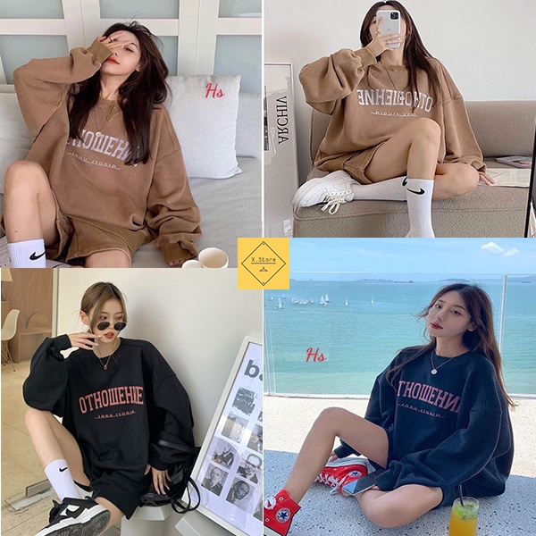 Set Bộ Đùi Nỉ Áo Dày Tay In THO Mềm Mịn Hot Trend 2021 Unisex X.Store Có Ảnh Thật + Video Tự Chụp SKU 605