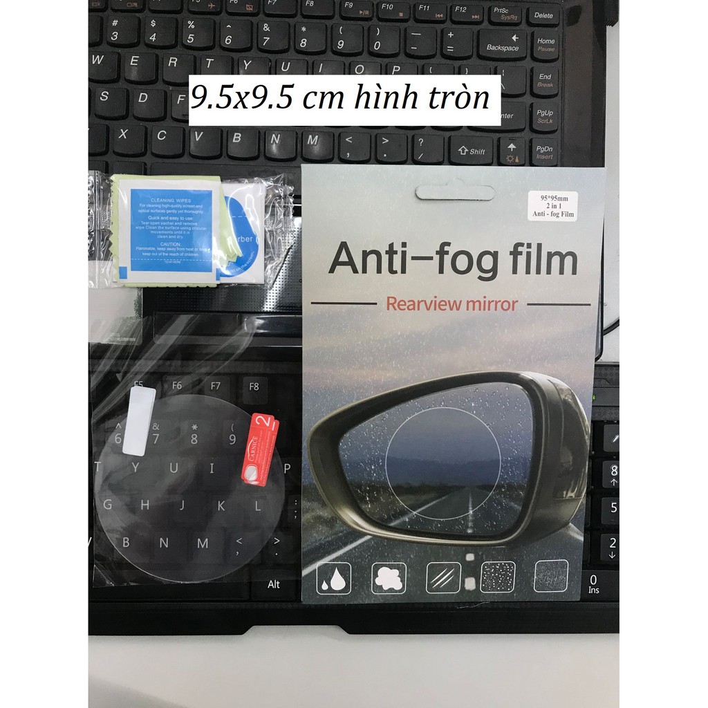 Combo 2 miếng Film dán gương chiếu hậu chống đọng nước, chống lóa công nghệ Nano Anti Fog