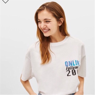 Áo phông bershka nữ auth newtag có sẵn size L