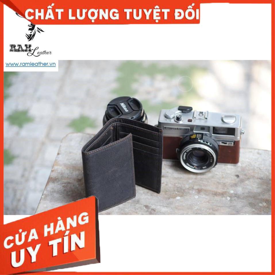 VÍ RAM GẤP BA - DA SÁP NGỰA ĐEN NHÁM CỰC CHẤT +