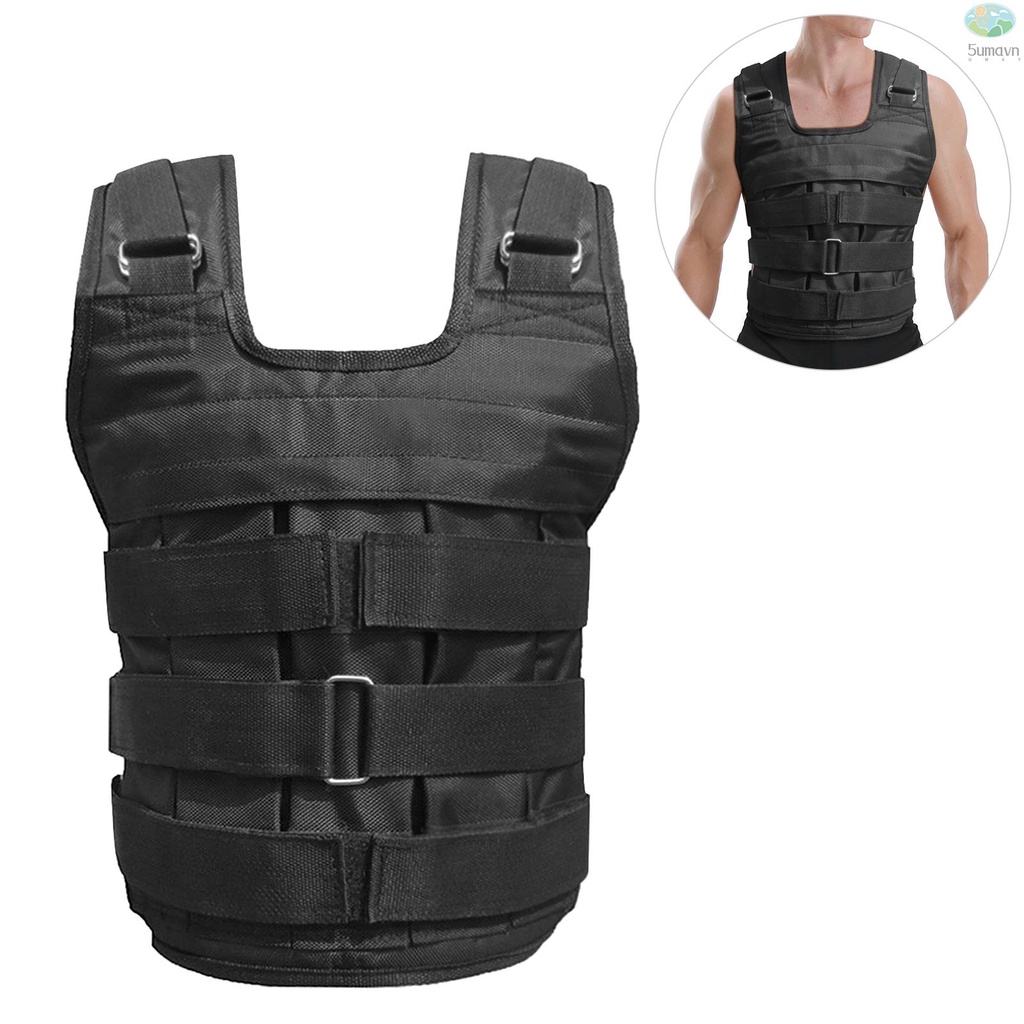 Max Loading 50kg Adjustable Weighted Vest Weight Jacket Oxford Exercise Weight Loading Cloth Strength Training (Empty)