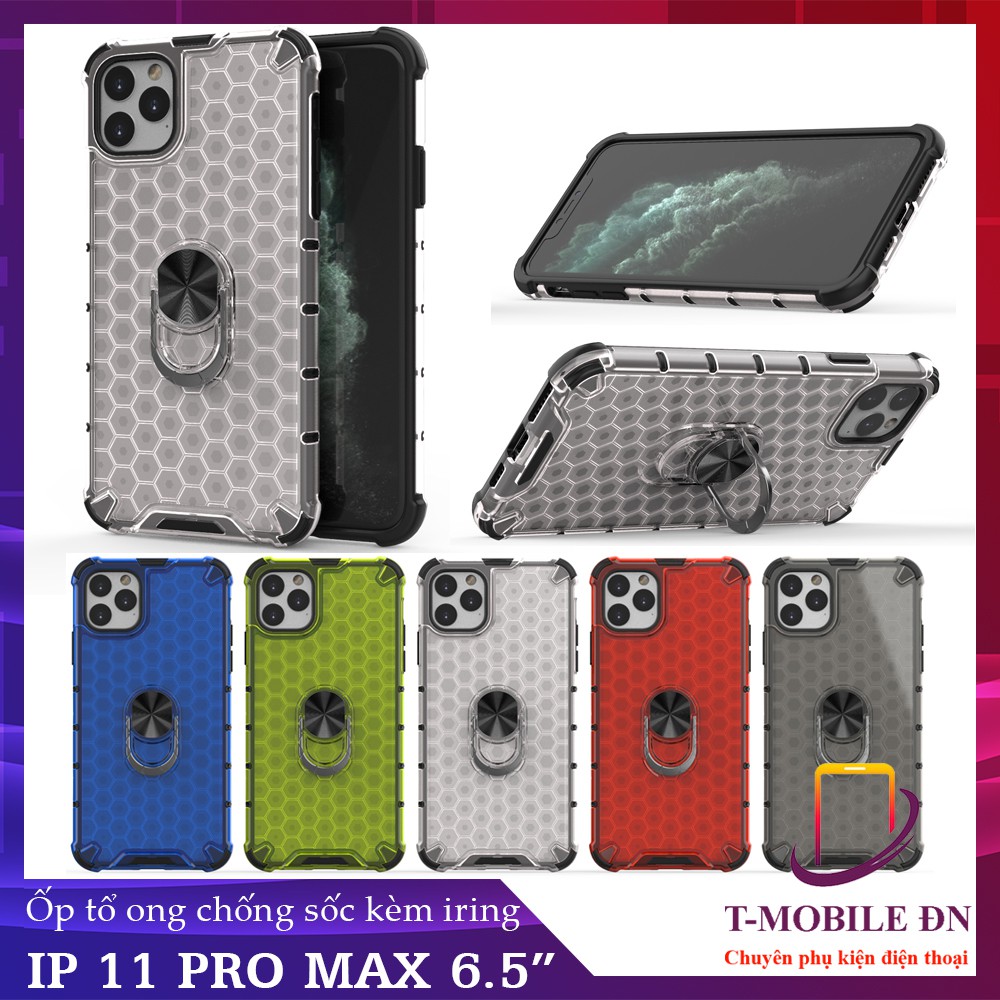 Ốp lưng iPhone 6 6s Plus 7 8 Plus X XR XS Max 11 Pro Max SE 2020 chống sốc họa tiết tổ ong kèm nhẫn iring